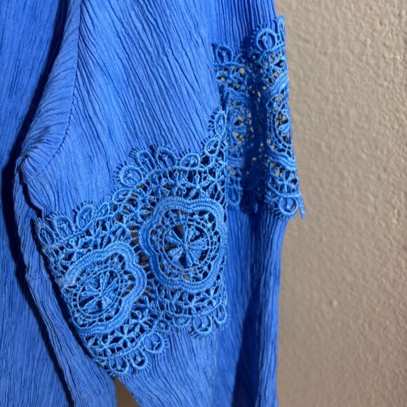 💙 Ruby Rd. Women Turquoise Tunic Boho Chic Meets Effortless Comfort - Picture 5 of 12